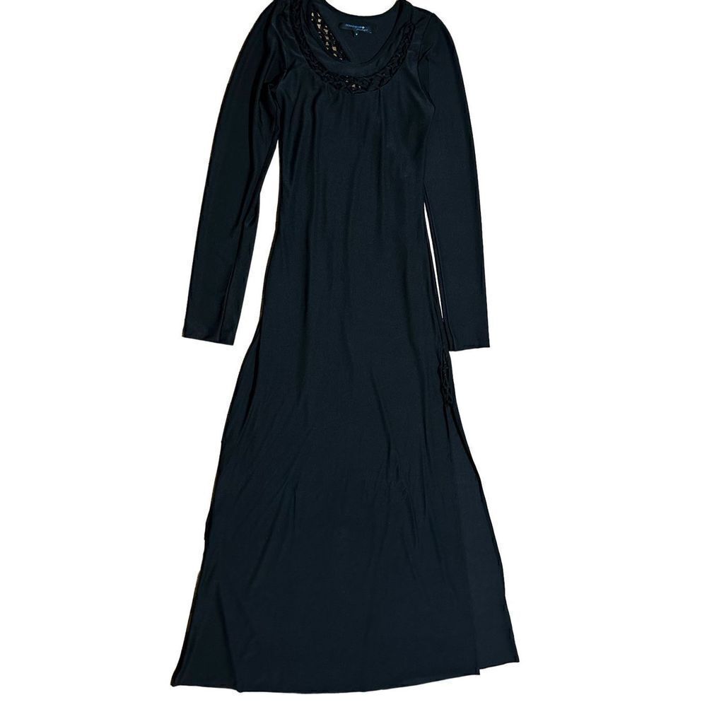 Cecilia De Bucourt x Free People Black Tie Knot Lace Maxi Dress sz M - Picture 10 of 14